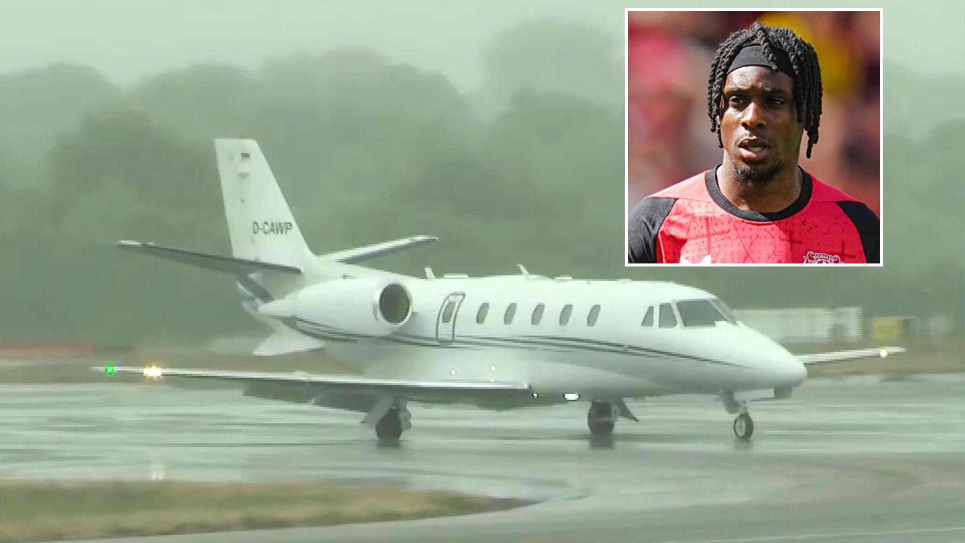 Jeremie Frimpong atterrit au Royaume-Uni sur un jet privé avec Bayer Leverkusen Star pour effectuer un transfert de 30 millions de livres sterling à Liverpool