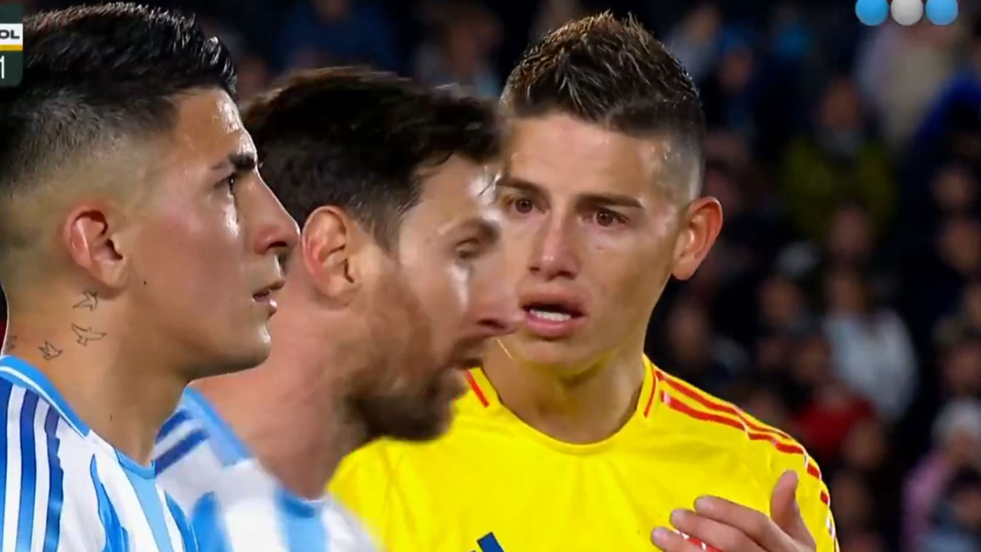 'JUSTE LE TRAMURISATIONS À LA TV en direct' '- Lionel Messi dans une conversation très tendue avec James Rodriguez pendant l'Argentine Clash