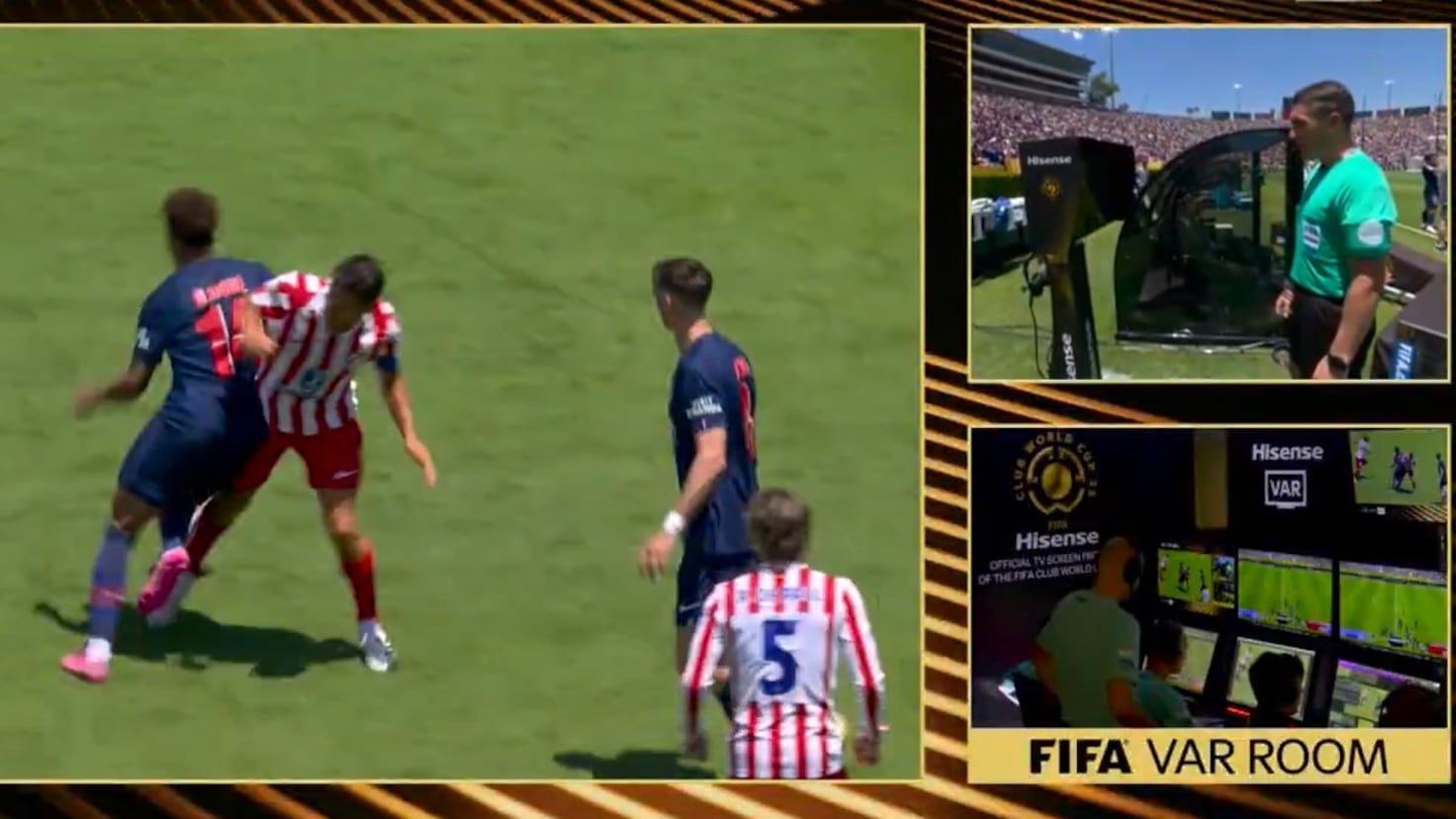 L'Atlético subit un objectif annulé, une pénalité et l'expulsion de Lenglet: “pour parler …”