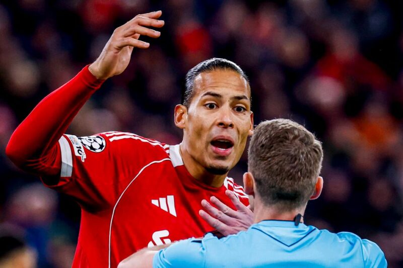 Virgil van Dijk fumes at Liverpool decision as PSV player almost comes to blows with official