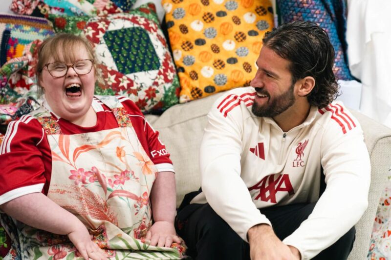 Meet Reagan: Inspirational Reds fan gets sewing with Alisson Becker during special surprise