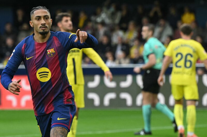 Raphinha puts Hansi Flick’s side ahead from the spot