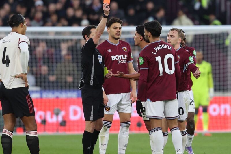 Lucas Paqueta ‘suffering’ after red card against Liverpool, admits Nuno Espirito Santo, as midfielder takes aim at spot-fixing investigation