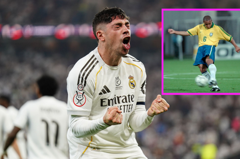 Watch: Real Madrid midfielder Federico Valverde shows ‘shades of Roberto Carlos’ with ‘absolutely stunning’ free-kick in Supercopa de Espana semi
