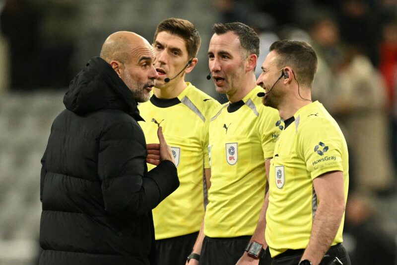 Pep Guardiola expecting ‘call’ from official after controversial VAR decision in Manchester City’s Carabao Cup semi-final win over Newcastle